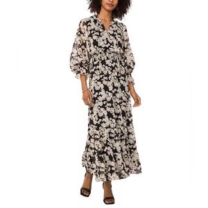 NEW Vince Camuto Women's Floral-Print Smocked-Cuff Maxi Dress Size S